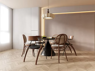 Modern Middle Ancient Dining Table and Chair Chandelier Round Table Dining Table and Chair 3d model