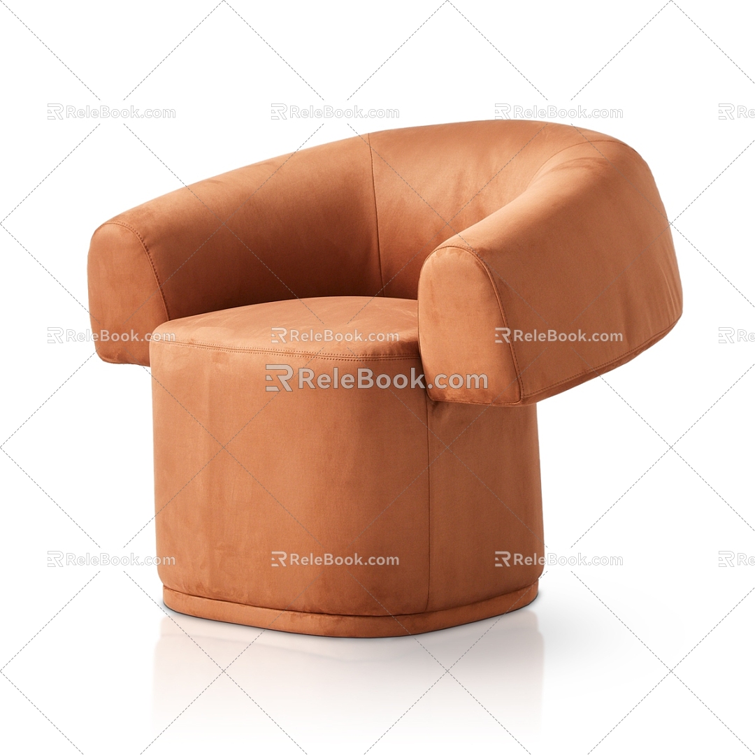 Orange Lounge Chair 3d model