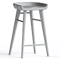 Natural Wooden Bar Stool With Curved Backrest And Sturdy Leg Structure