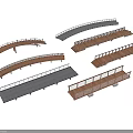 Scenic Landscape Bridges With Various Designs Arched Straight Shapes Wooden Metal Gray Railings