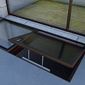 The villa floor is flush with overhanging skylight 3d model