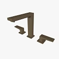 Elegant Golden Modern Bathroom Basin Faucet With Two Handles Widespread Design