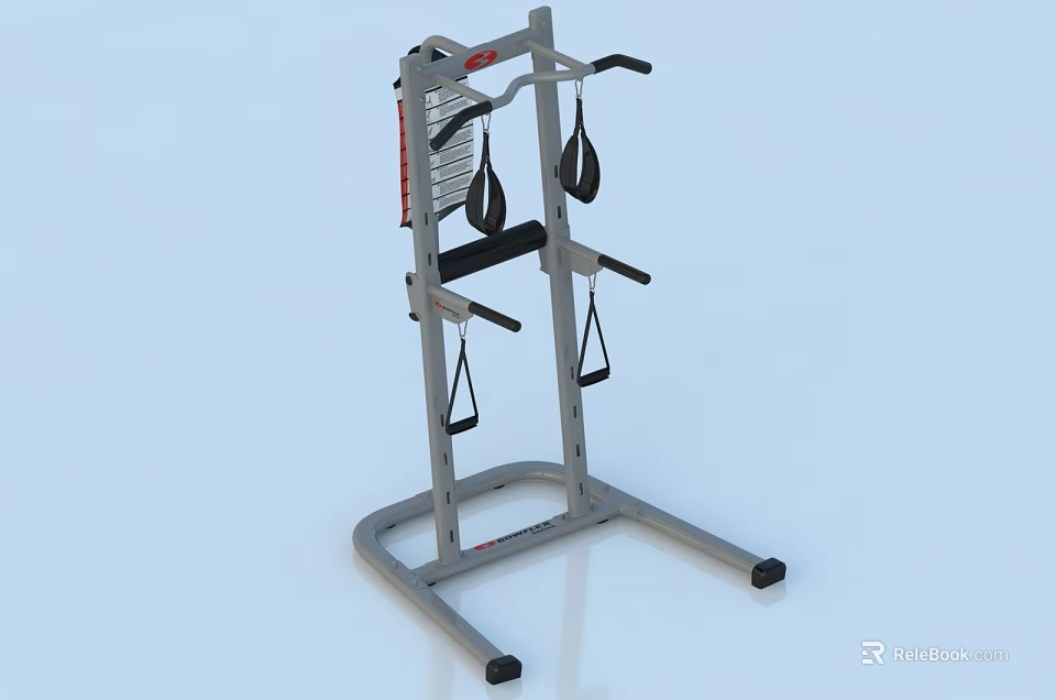 Multi Functional Fitness Training Rack With Adjustable Rings And Stable Base 3d model