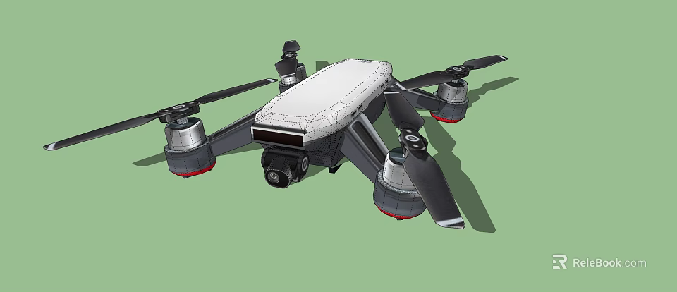Smart Machine Quadcopter Drone With Camera White Body Black Propellers Grey Accents 3d model 