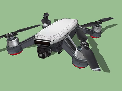 Smart Machine Quadcopter Drone With Camera White Body Black Propellers Grey Accents 3d model