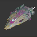 Advanced Futuristic Spaceship with Blue Lights and Streamlined Design for Space Exploration