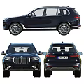 Black BMW Luxury SUV Exterior Design With Front And Rear Views