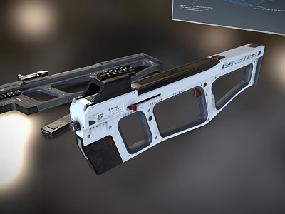 Futuristic Sci Fi Weapon Design With White And Black Color Scheme 3d model