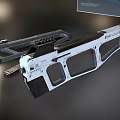 Futuristic Sci Fi Weapon Design With White And Black Color Scheme
