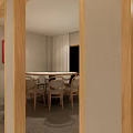 Cozy Restaurant Interior Design With Wooden Furniture Warm Lighting And Glass Door