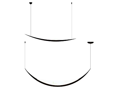 Modern Curved Hanging Chandelier Design For Interior Ceiling Decoration 3d model