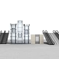 Sightseeing Elevator Glass Elevator Finished Elevator Transparent Elevator Combination Elevator Escalator 3d model