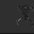 Mechanical Robotic Character With Metallic Structure Arms Legs And Eye Component