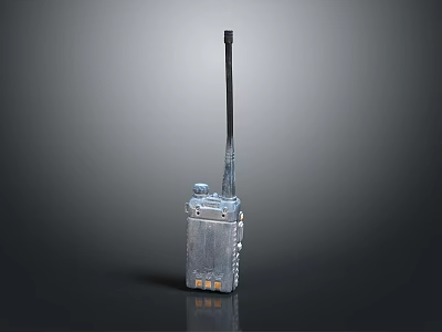 Vintage Portable Walkie Talkie With Long Antenna And Metal Body Design 3d model