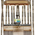 Elegant Modern Luxury Sideboard Cabinet Featuring Gold Metal Frame Wooden Body Drawers And Storage