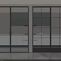 Modern Sliding Glass Doors With Glass Panels Metal Frames And White Cabinets In Kitchen