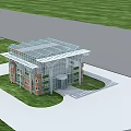 Industrial Plant Layout With Multiple Large Buildings Green Lawn And River
