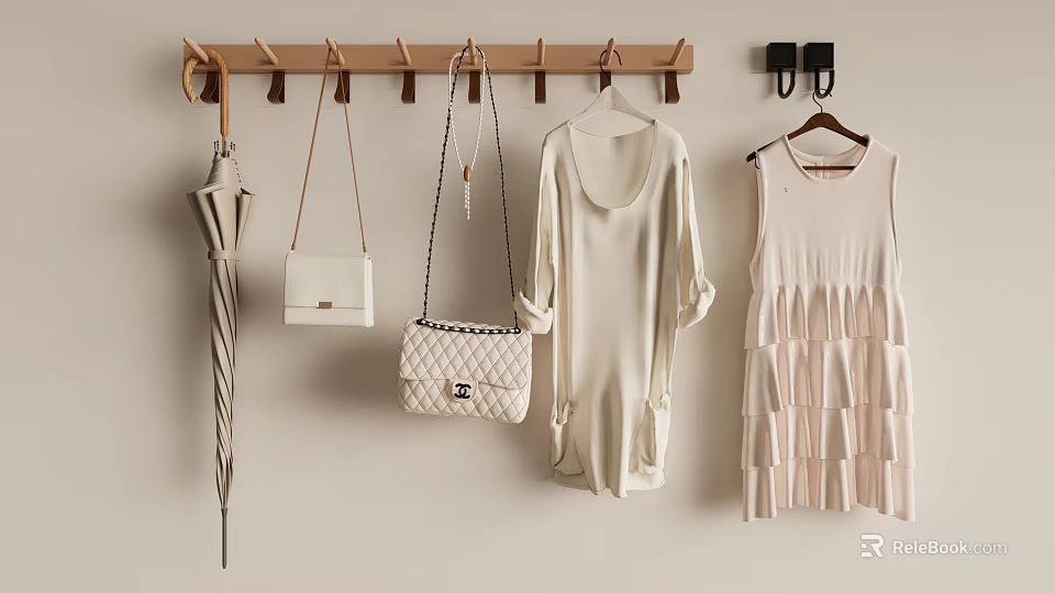 Coat Hooks Organize Umbrella Handbags And Clothes 3d model 