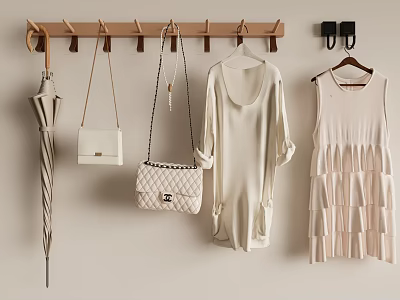 Coat Hooks Organize Umbrella Handbags And Clothes 3d model
