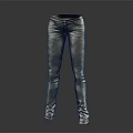 Slim Fit Metallic Leather Trousers With High Waist Design And Shiny Finish