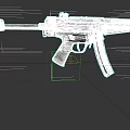 Modern Black Submachine Gun With Magazine Barrel Stock And Trigger Details