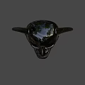 Black Horned Hat With Metallic Shine And Distinctive Stylish Design For Fashion
