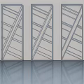 Modern Hinged Doors With Geometric Line Design Three Panel Contemporary Interior