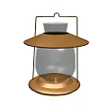 Copper Hanging Lantern With Glass Shade And Metal Frame Design