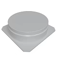 White Round Top Container Lid With Square Base And Smooth Surface 3d model