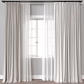 Light Colored Curtains With Sheer Panels For Elegant Window Decoration 3d model