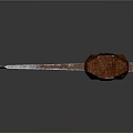 Handcrafted Iron Axe Weapon With Textured Wooden Handle And Rustic Design