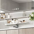 Modern Wall Mounted Bathroom Shelf With Daily Washing Essentials And Organized Bottles