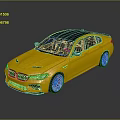 Yellow Modern Luxury Sedan With Dark Roof And Sporty Alloy Wheels