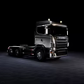 Sleek Scania Functional Heavy Duty Truck With Silver Chassis And Modern Roof Lights