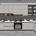 Modern Kitchen Interior Design with White Cabinets Marble Countertops Wine Rack and Appliances