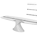 Modern Conference Table With Glass Top And White Pedestal Base Design
