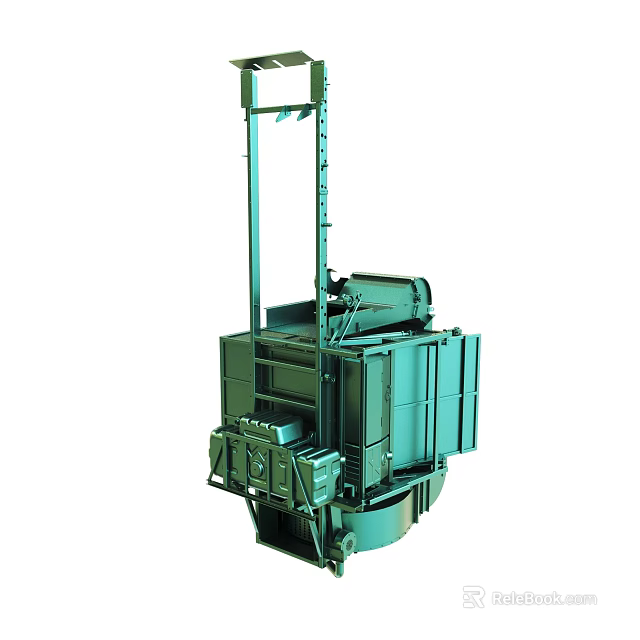 Green Industrial Machinery With Robust Structure And Mechanical Components 3d model 