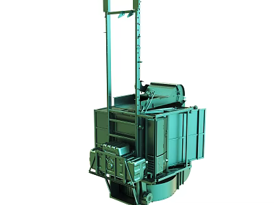 Green Industrial Machinery With Robust Structure And Mechanical Components 3d model
