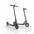 Black Electric Scooter Modern Design With Red Wheel Rims And Two Units