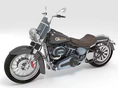 Classic Vintage Motorcycle With Leather Seat Chrome Accents And Spoked Wheels 3d model