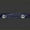 Luxury Navy Blue Convertible Car With White Interior Sleek Body Lines And Modern Wheels