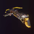 Mechanical Crossbow With Yellow Black Components Chain Mechanism And Metal Structure