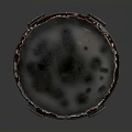 Rusty Circular Small Building With Textured Surface Circular Opening And Weathered Exterior