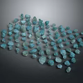 Wood and Stone Materials Showcasing Turquoise Colored Natural Raw Decorative Stones