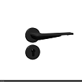 Contemporary Black Metallic Door Handle With Sleek Modern Lever Design And Keyhole