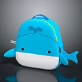 Cute Whale Shaped Blue Backpack With Yellow Trim And White Bottom For Kids