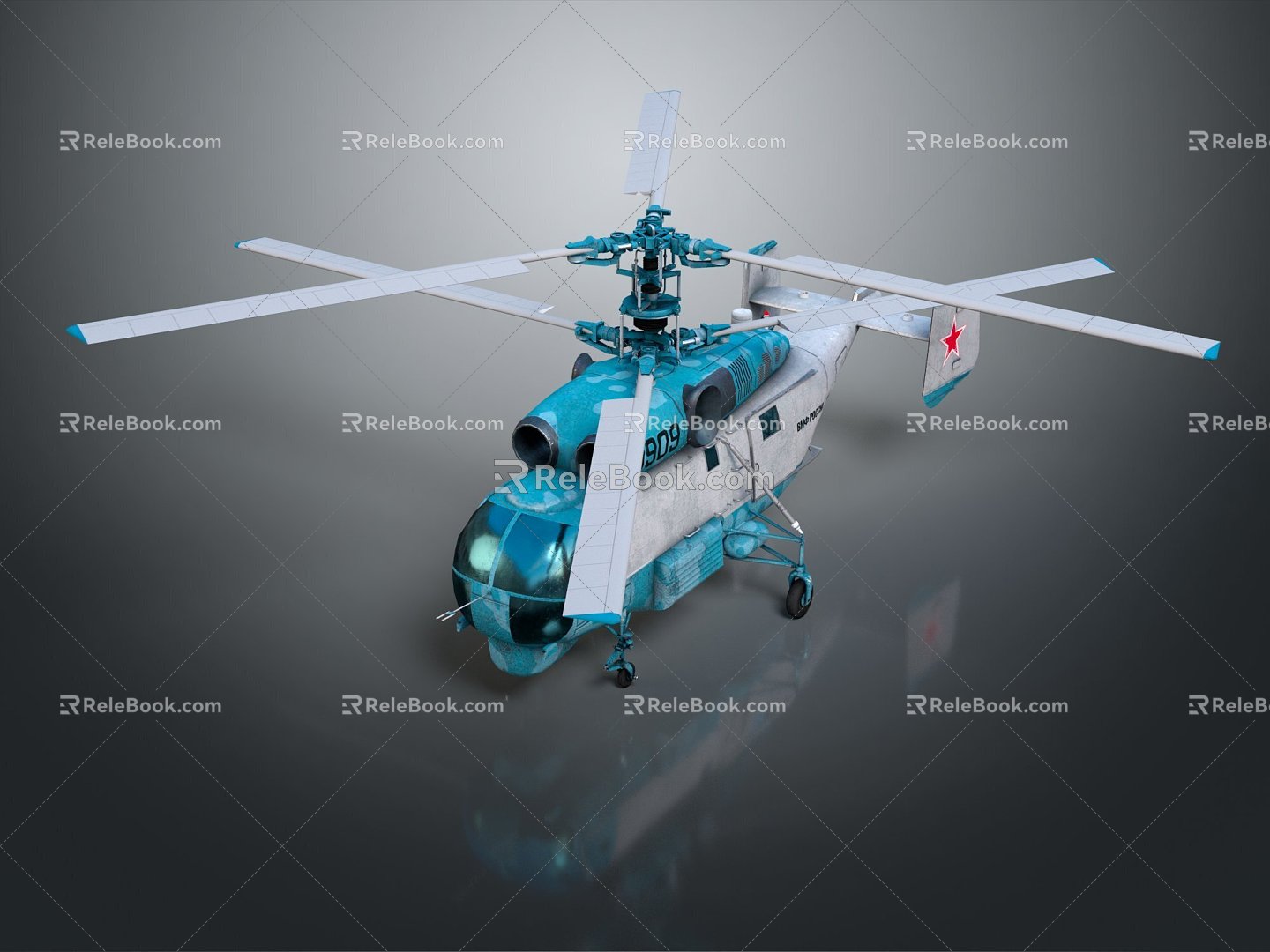 Modern Helicopter Gunship Helicopter Aircraft Gunship Combat Helicopter model