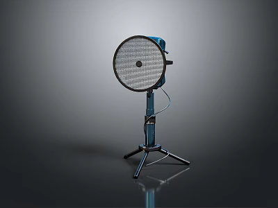 Blue Floor Lamp with Tripod Base Round Shade Modern Home Living Decor 3d model