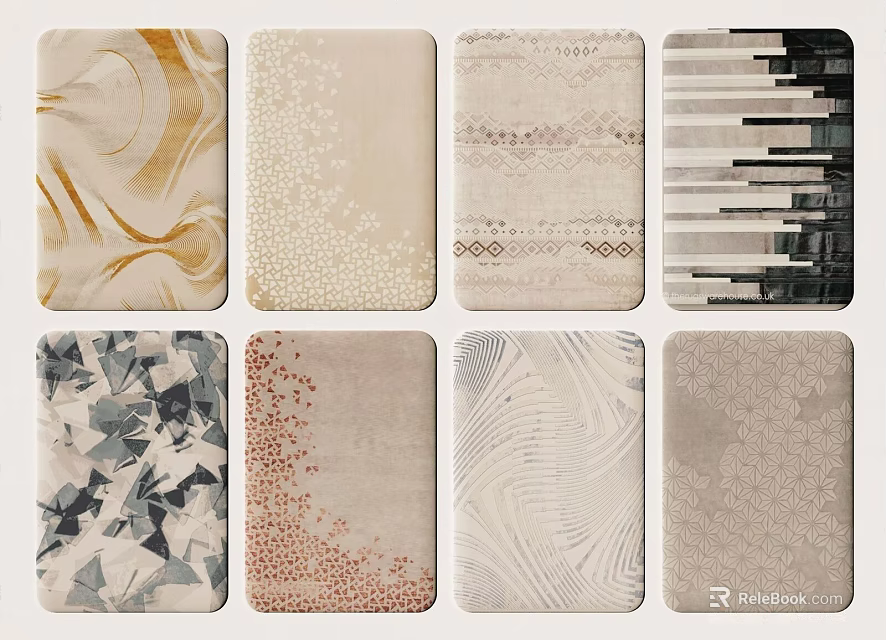 Shower Sauna Interior Design With Various Textured Tiles And Decorative Patterns 3d model