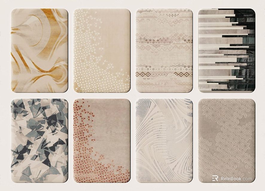 Shower Sauna Interior Design With Various Textured Tiles And Decorative Patterns 3d model 